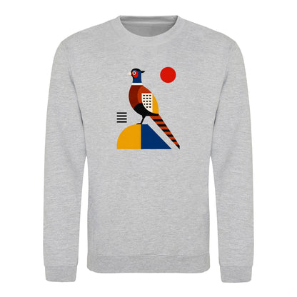 Pheasant in Form Adult Sweatshirt - Modern Menagerie Heather Grey colour variant image