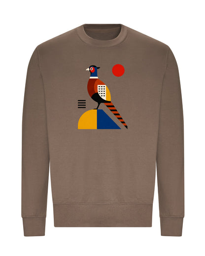 Pheasant in Form Adult Sweatshirt - Modern Menagerie Mocha Brown colour variant image