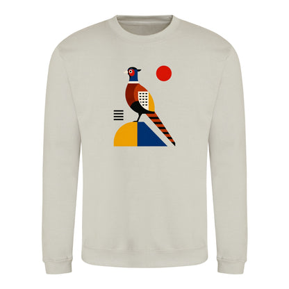 Pheasant in Form Adult Sweatshirt - Modern Menagerie Natural Stone colour variant image