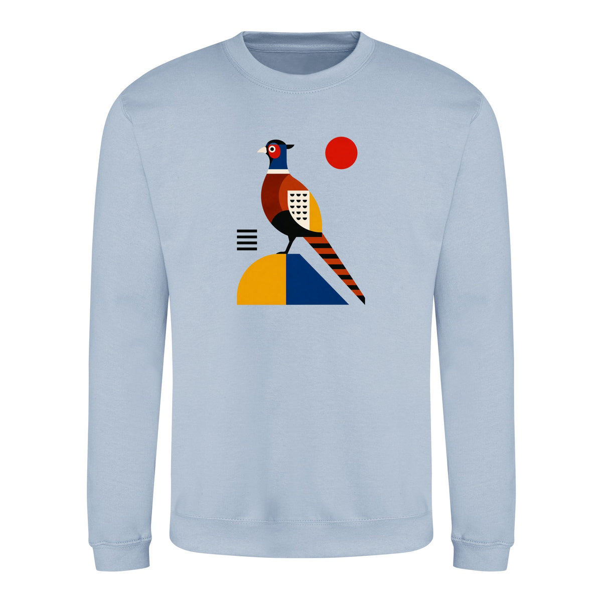 Pheasant in Form Adult Sweatshirt - Modern Menagerie Sky Blue colour variant image