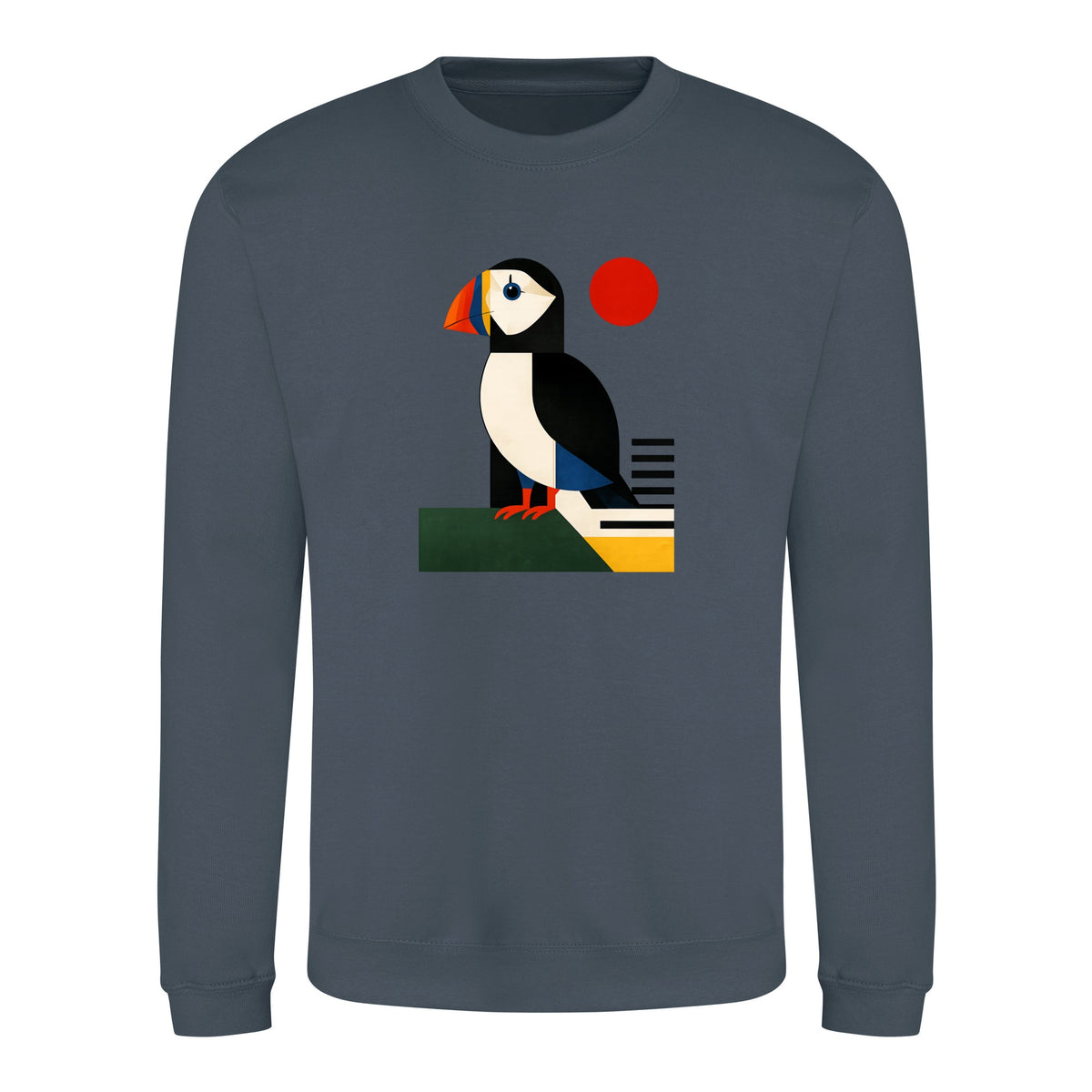 Puffin Perch Adult Sweatshirt - Modern Menagerie Airforce Blue colour variant image