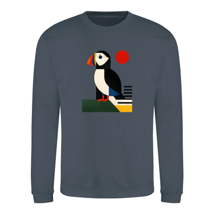 Puffin Perch Adult Sweatshirt - Modern Menagerie Airforce Blue colour variant image
