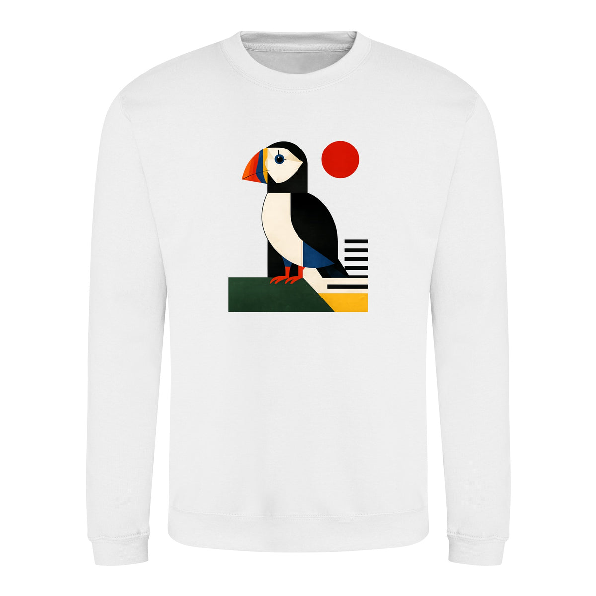 Puffin Perch Adult Sweatshirt - Modern Menagerie Arctic White colour variant image