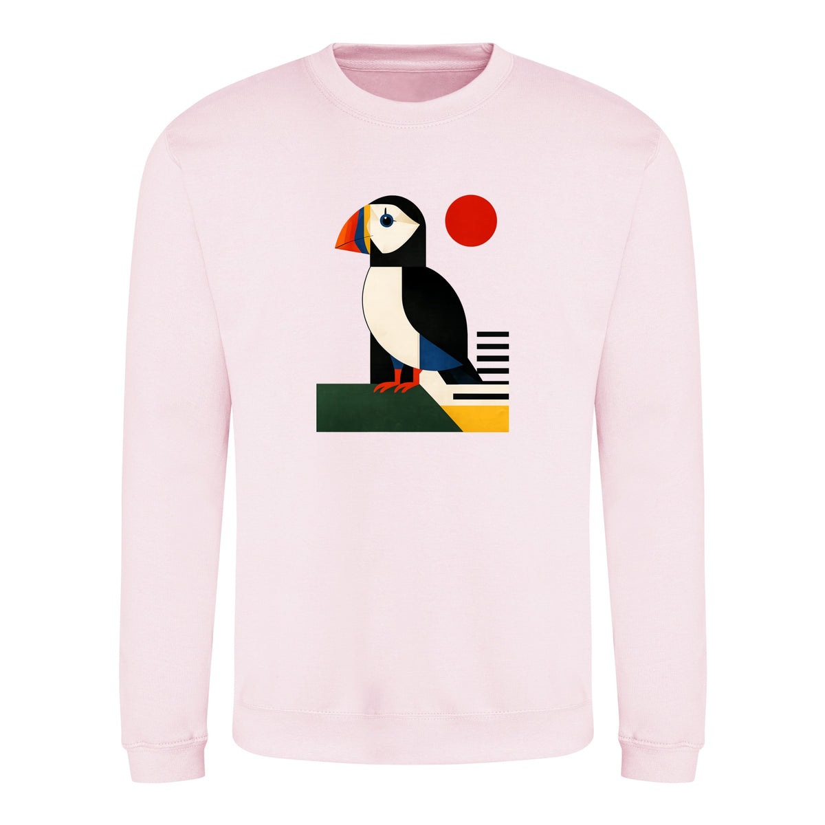 Puffin Perch Adult Sweatshirt - Modern Menagerie Baby Pink colour variant image