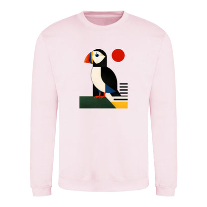 Puffin Perch Adult Sweatshirt - Modern Menagerie Baby Pink colour variant image