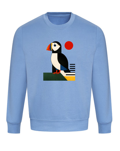 Puffin Perch Adult Sweatshirt - Modern Menagerie Cornflower Blue colour variant image