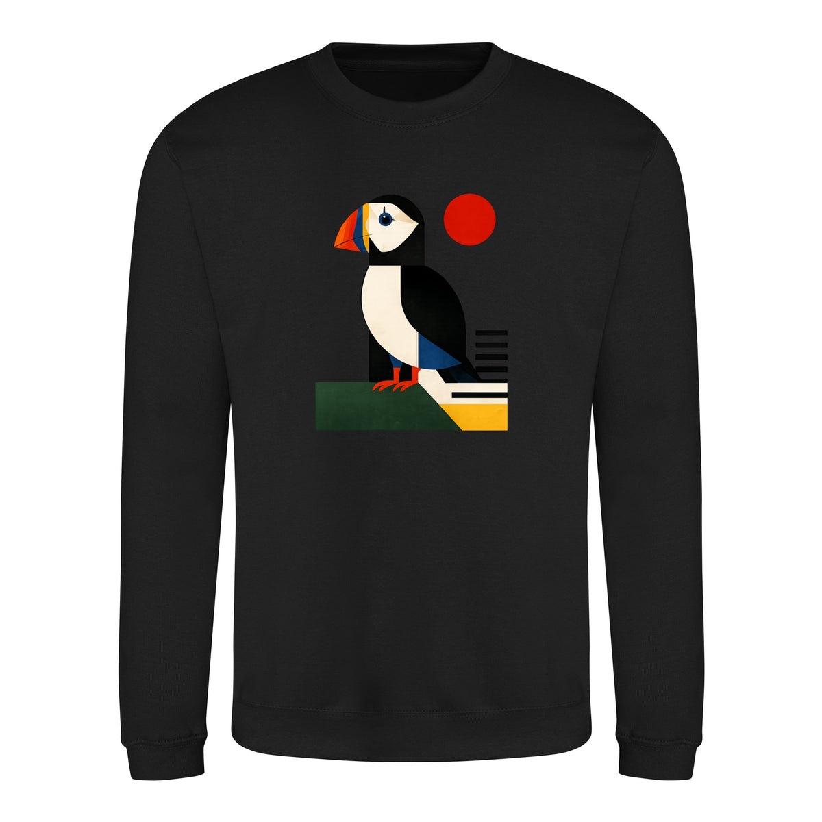 Puffin Perch Adult Sweatshirt - Modern Menagerie Deep Black colour variant image