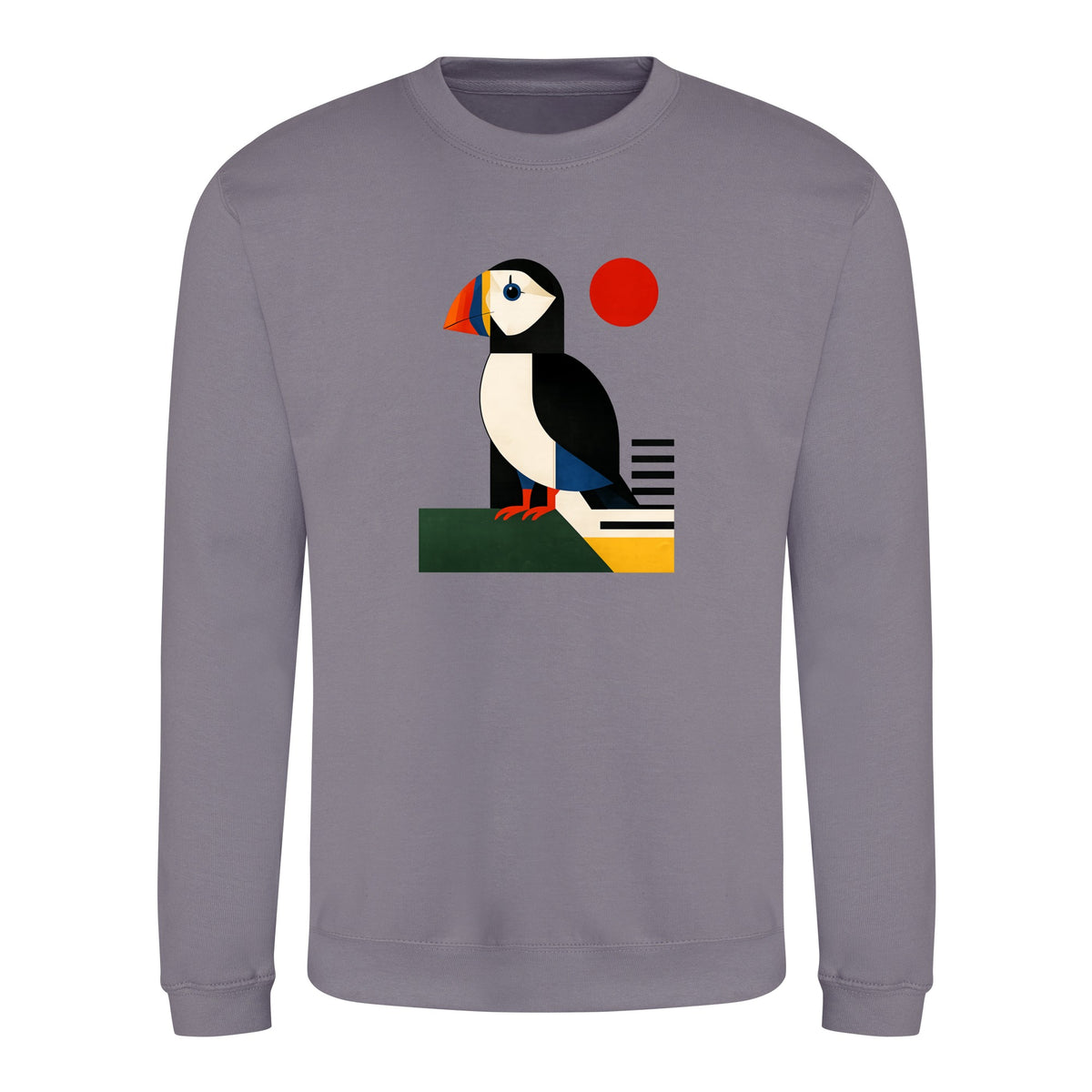 Puffin Perch Adult Sweatshirt - Modern Menagerie Dusty Lilac colour variant image