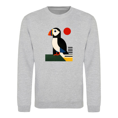 Puffin Perch Adult Sweatshirt - Modern Menagerie Heather Grey colour variant image