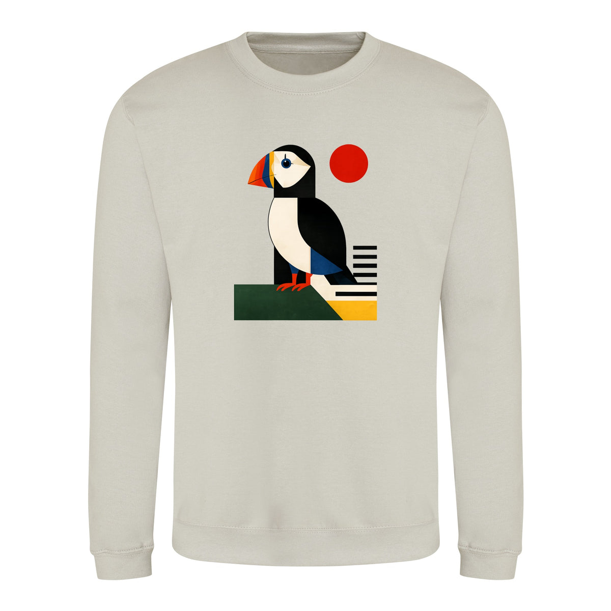 Puffin Perch Adult Sweatshirt - Modern Menagerie Natural Stone colour variant image