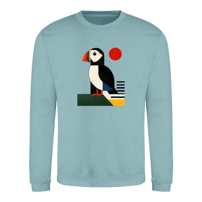Puffin Perch Adult Sweatshirt - Modern Menagerie Seafoam colour variant image