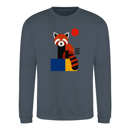 Red Panda Poise Adult Sweatshirt - Modern Menagerie Airforce Blue colour variant image