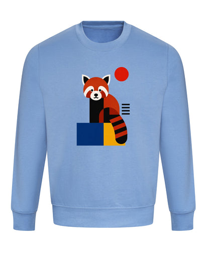 Red Panda Poise Adult Sweatshirt - Modern Menagerie Cornflower Blue colour variant image