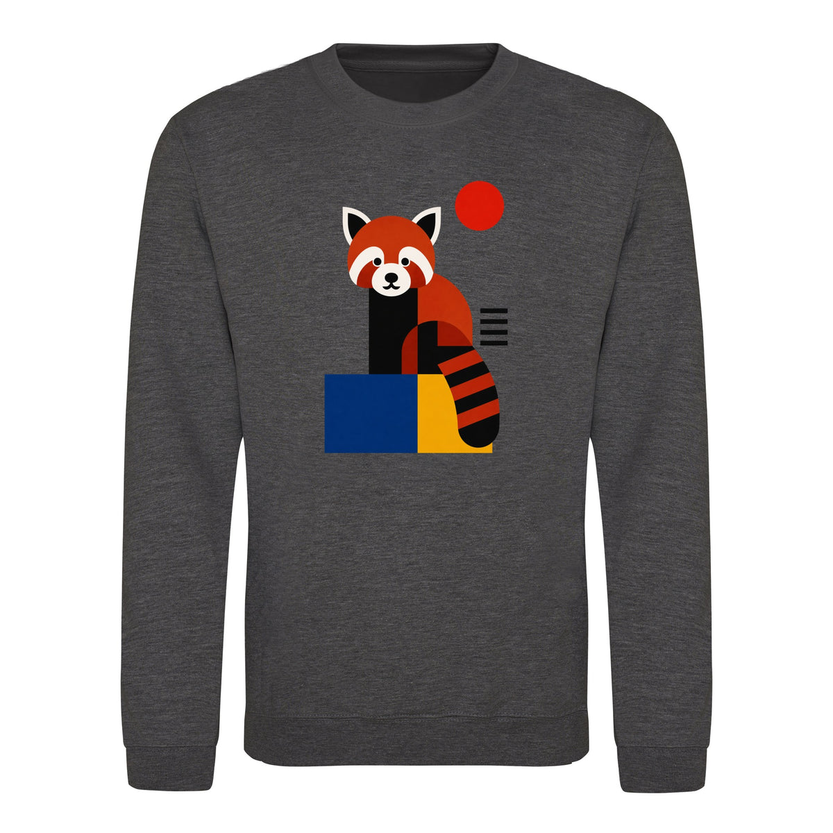 Red Panda Poise Adult Sweatshirt - Modern Menagerie Charcoal colour variant image