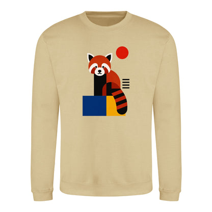Red Panda Poise Adult Sweatshirt - Modern Menagerie Desert Sand colour variant image