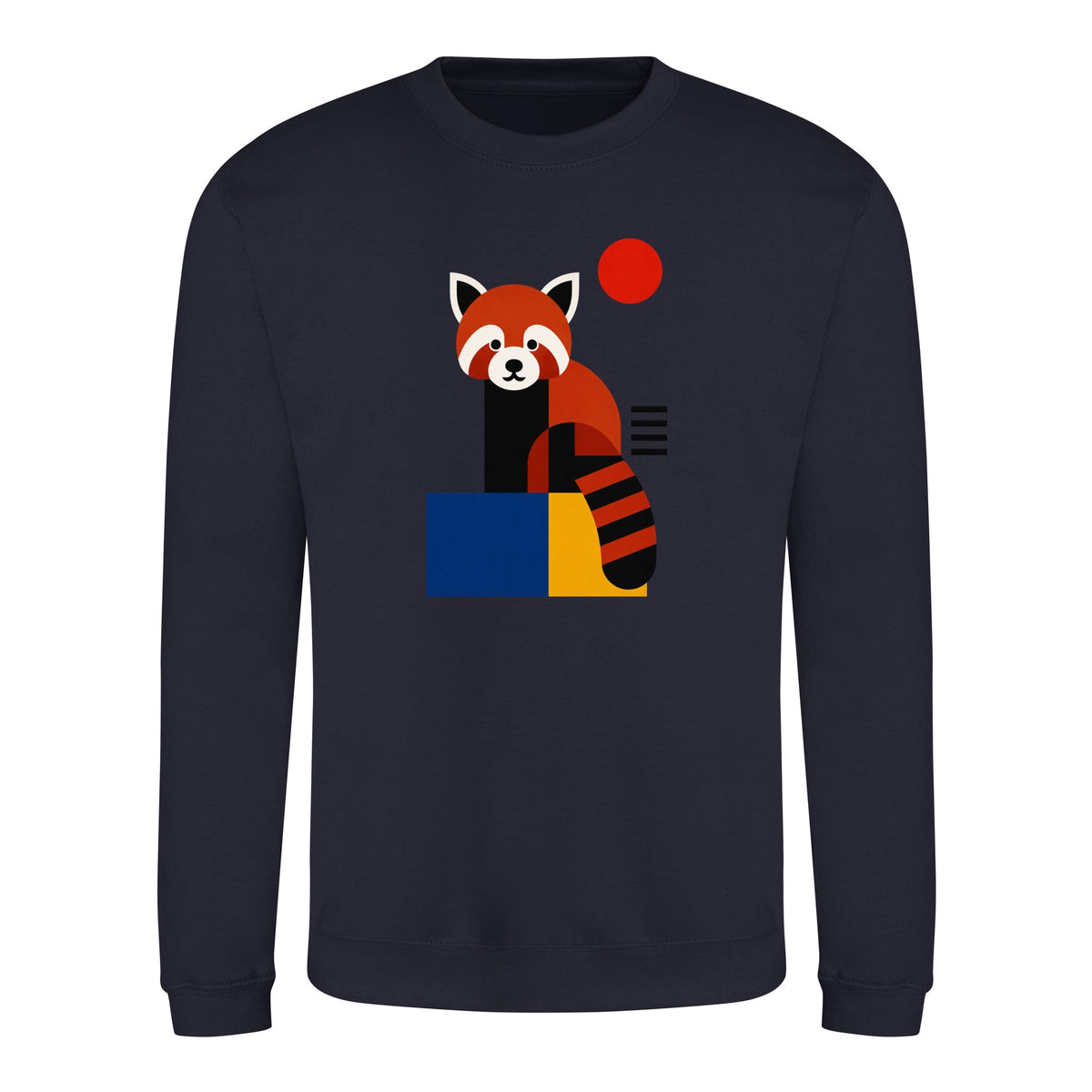 Red Panda Poise Adult Sweatshirt - Modern Menagerie French Navy colour variant image