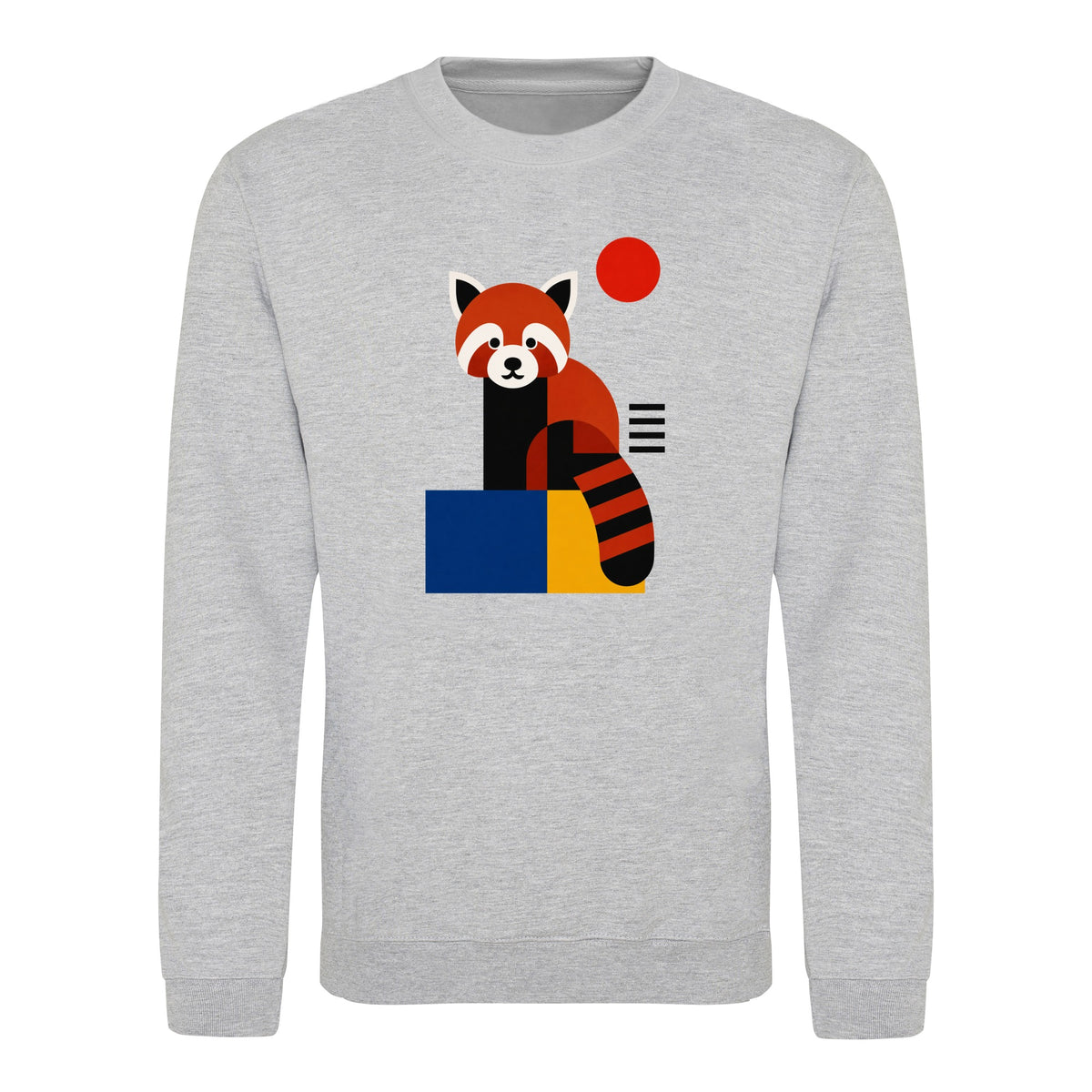 Red Panda Poise Adult Sweatshirt - Modern Menagerie Heather Grey colour variant image