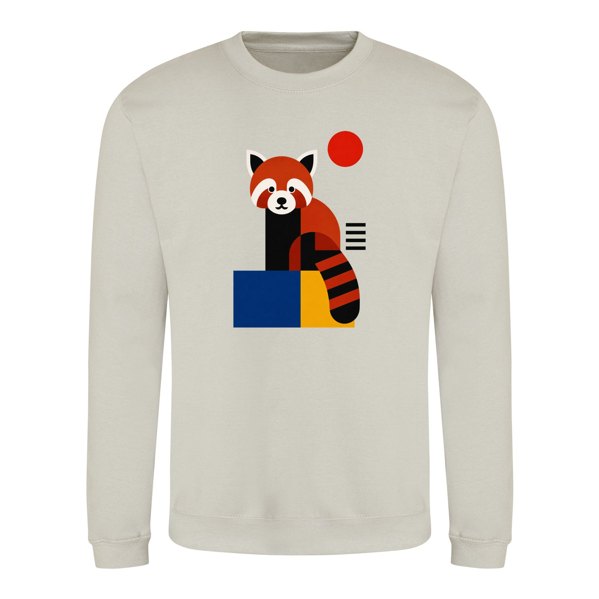 Red Panda Poise Adult Sweatshirt - Modern Menagerie Natural Stone colour variant image