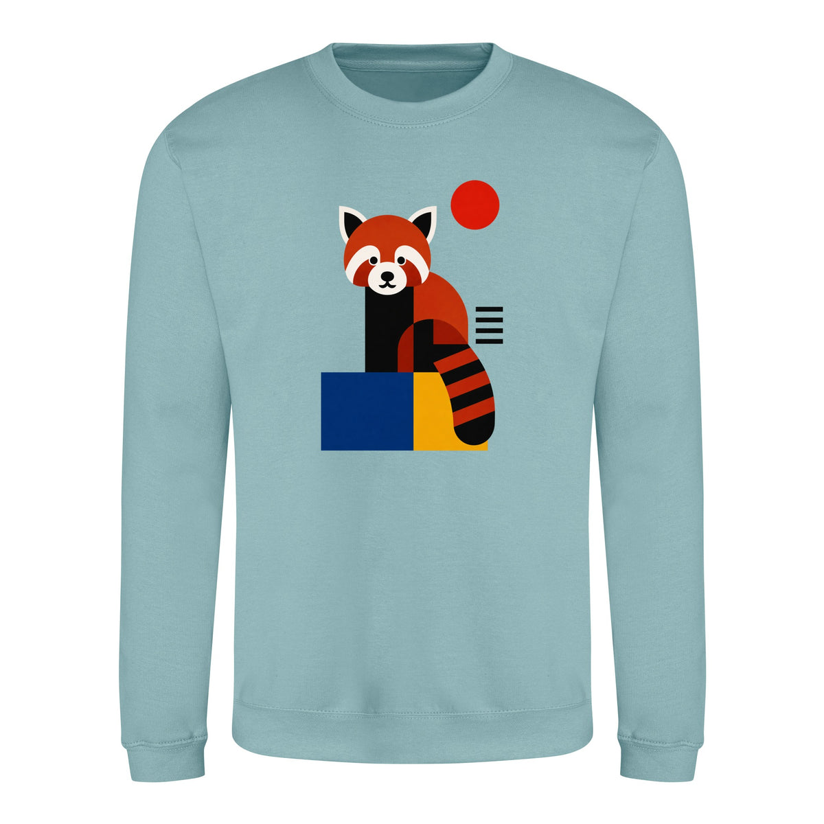 Red Panda Poise Adult Sweatshirt - Modern Menagerie Seafoam colour variant image