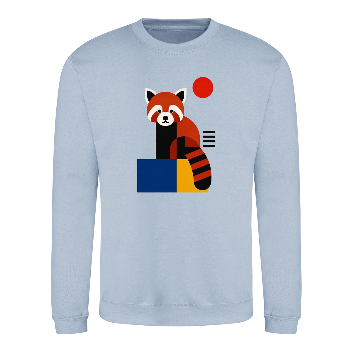 Red Panda Poise Adult Sweatshirt - Modern Menagerie Sky Blue colour variant image
