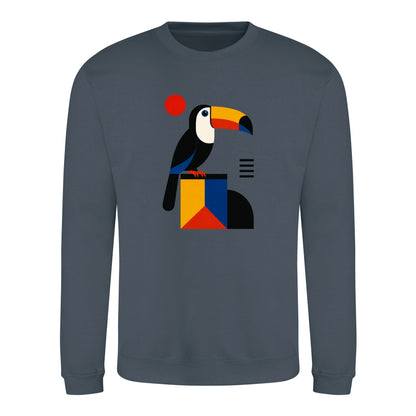 Toucan Tower Adult Sweatshirt - Modern Menagerie Airforce Blue colour variant image