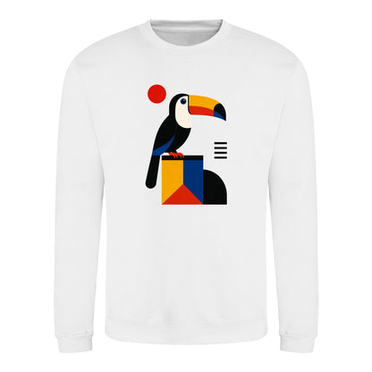 Toucan Tower Adult Sweatshirt - Modern Menagerie Arctic White colour variant image