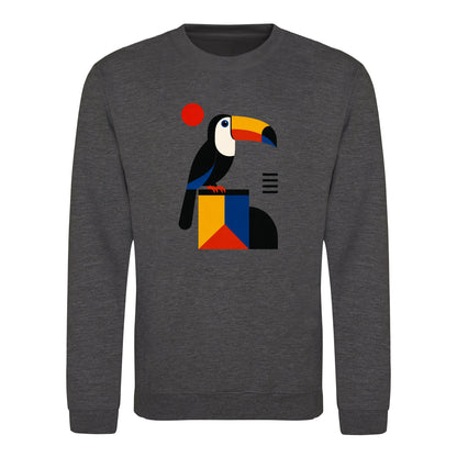 Toucan Tower Adult Sweatshirt - Modern Menagerie Charcoal colour variant image