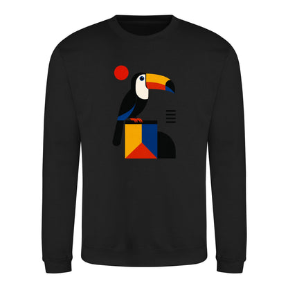 Toucan Tower Adult Sweatshirt - Modern Menagerie Deep Black colour variant image
