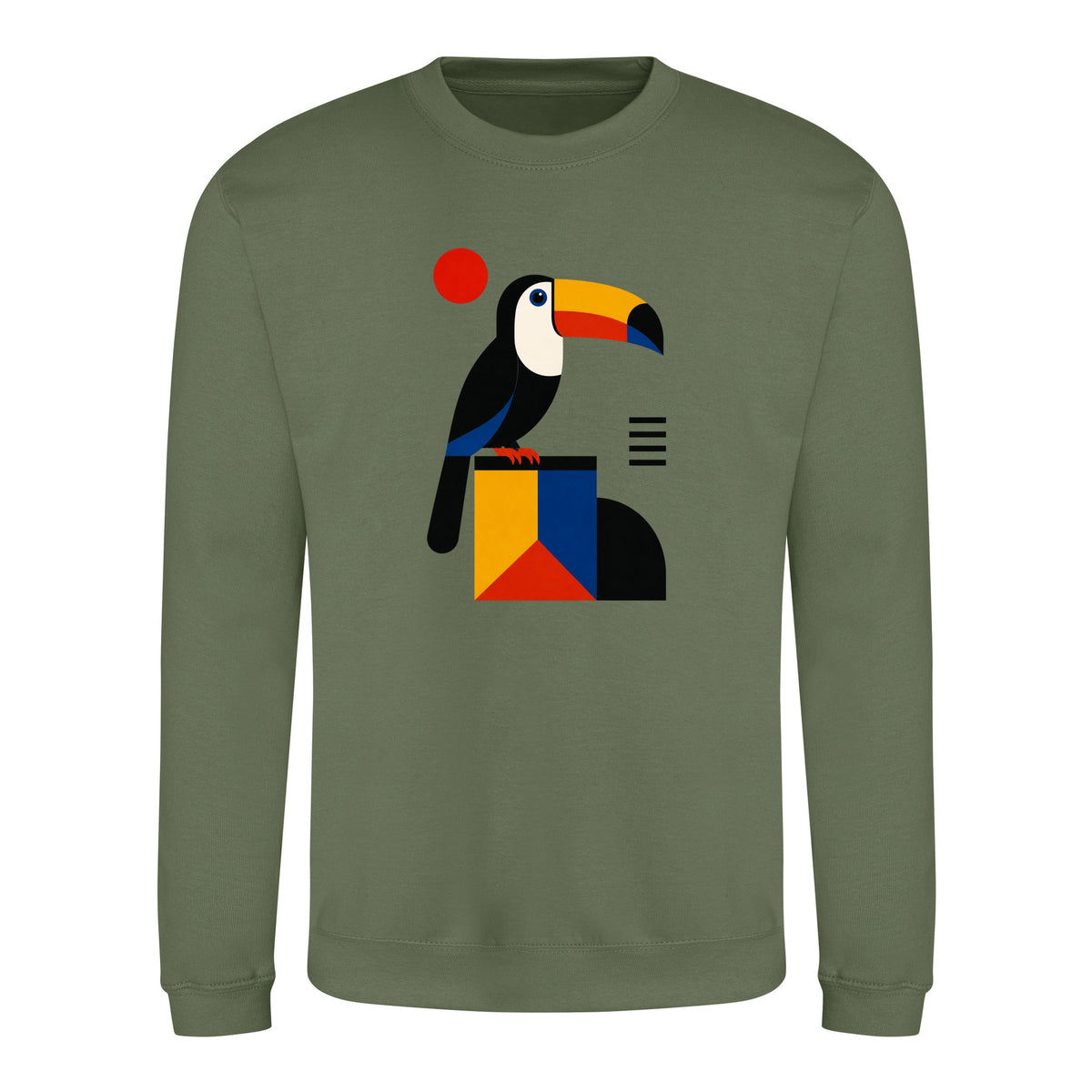 Toucan Tower Adult Sweatshirt - Modern Menagerie Earthy Green colour variant image