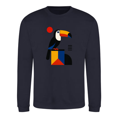 Toucan Tower Adult Sweatshirt - Modern Menagerie French Navy colour variant image