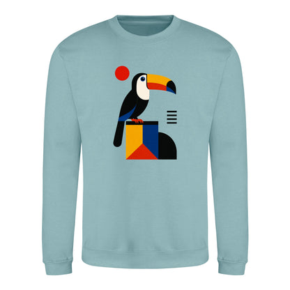 Toucan Tower Adult Sweatshirt - Modern Menagerie Seafoam colour variant image