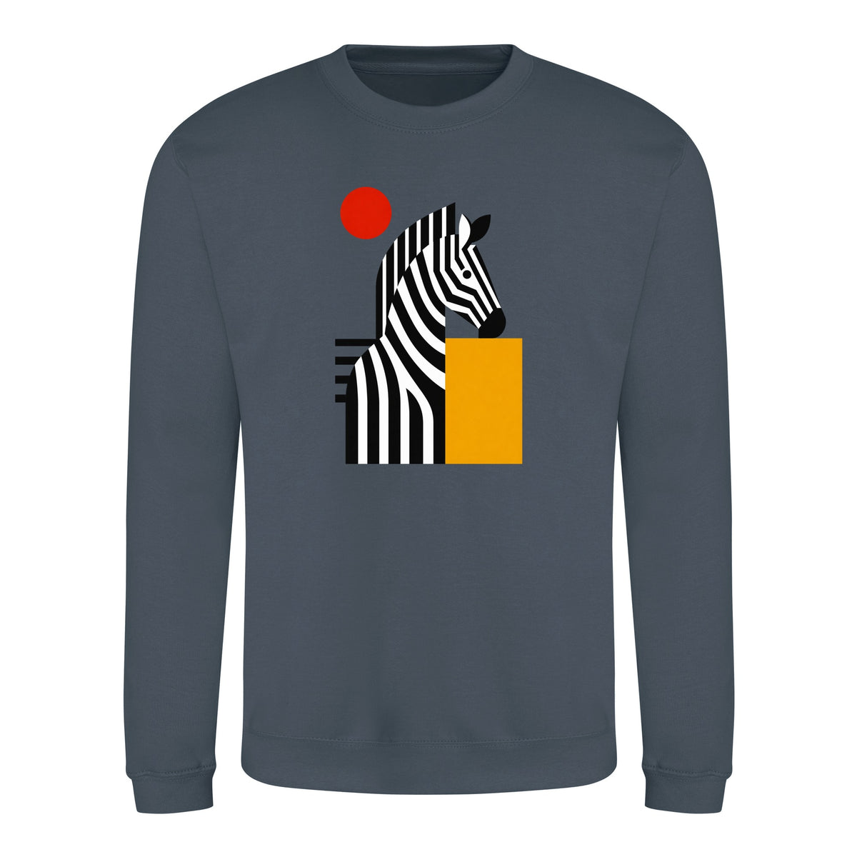 Zebra Rhythm Adult Sweatshirt - Modern Menagerie Airforce Blue colour variant image