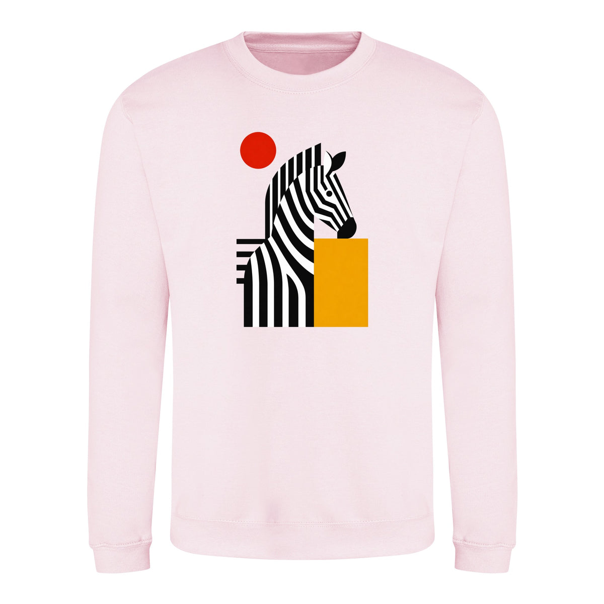 Zebra Rhythm Adult Sweatshirt - Modern Menagerie Baby Pink colour variant image