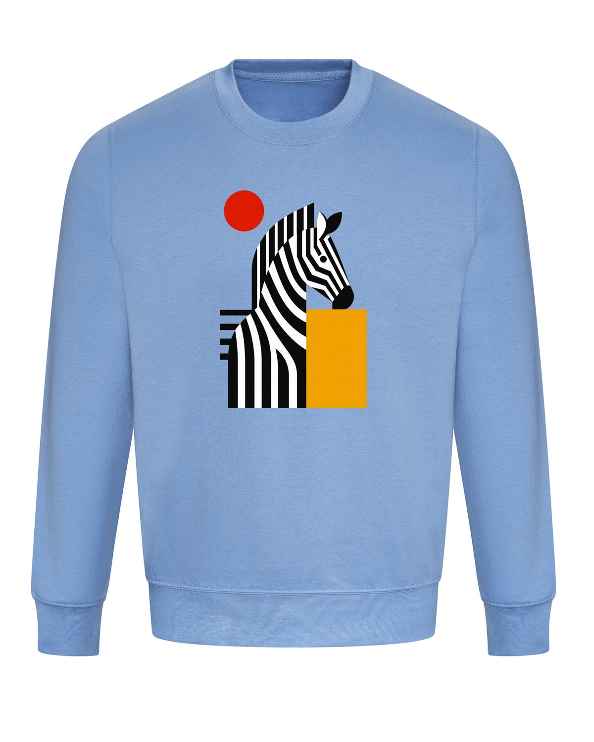 Zebra Rhythm Adult Sweatshirt - Modern Menagerie Cornflower Blue colour variant image