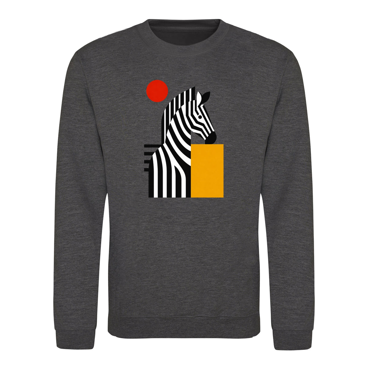 Zebra Rhythm Adult Sweatshirt - Modern Menagerie Charcoal colour variant image