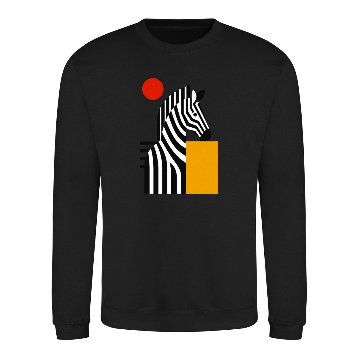 Zebra Rhythm Adult Sweatshirt - Modern Menagerie Deep Black colour variant image