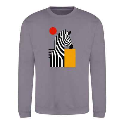 Zebra Rhythm Adult Sweatshirt - Modern Menagerie Dusty Lilac colour variant image