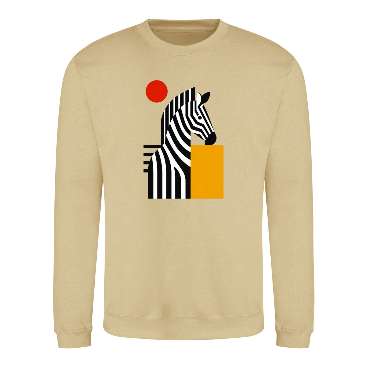 Zebra Rhythm Adult Sweatshirt - Modern Menagerie Desert Sand colour variant image