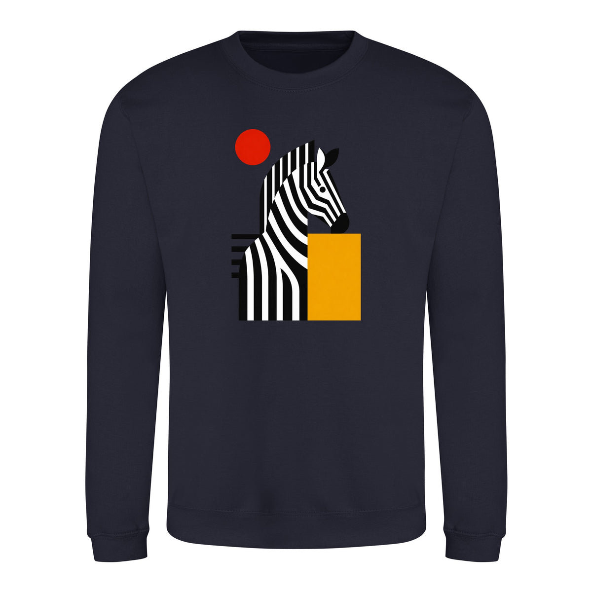 Zebra Rhythm Adult Sweatshirt - Modern Menagerie French Navy colour variant image