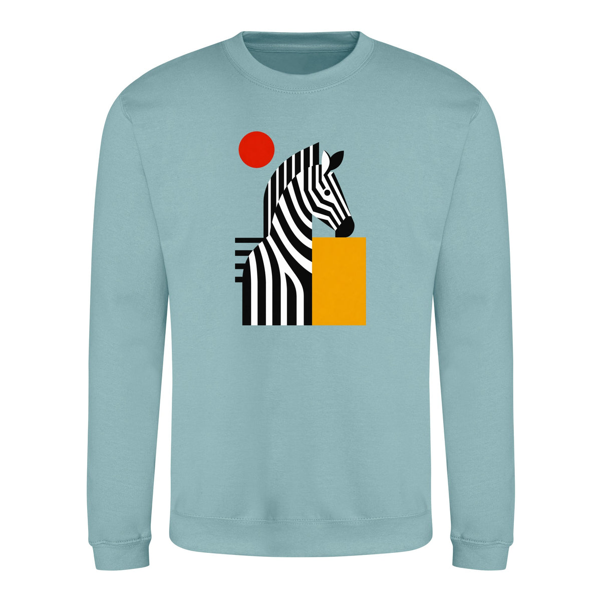 Zebra Rhythm Adult Sweatshirt - Modern Menagerie Seafoam colour variant image