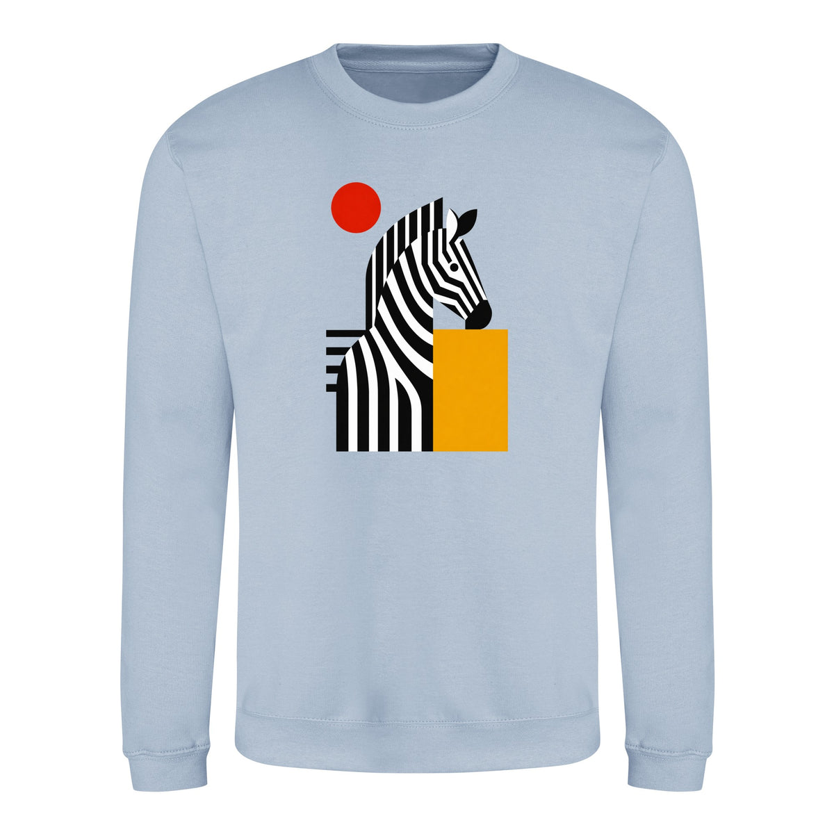 Zebra Rhythm Adult Sweatshirt - Modern Menagerie Sky Blue colour variant image