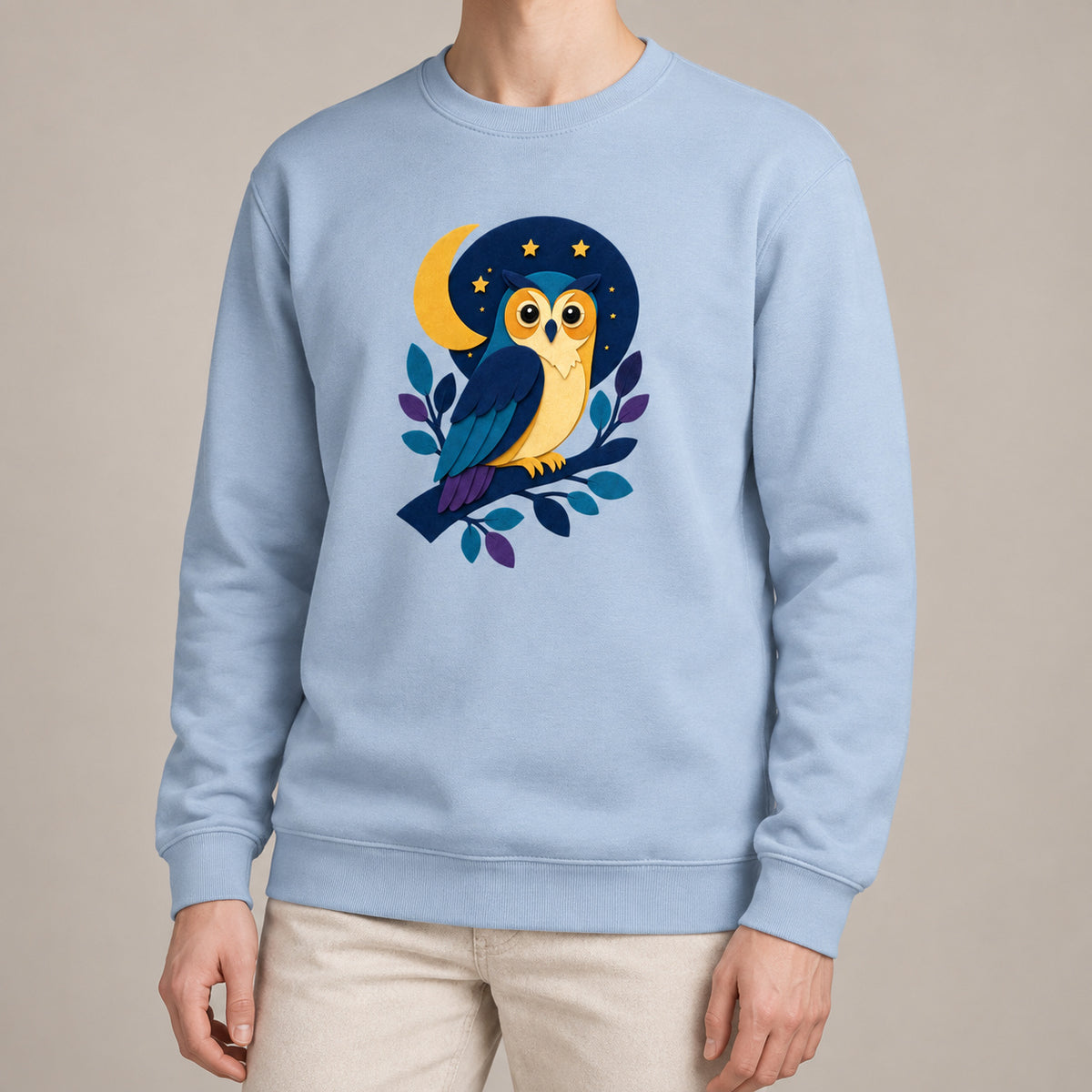 Owl in the Moonlight Adult Sweatshirt - Felt & Fauna lead image