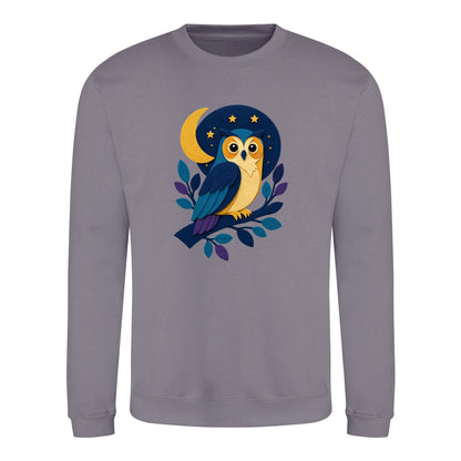 Owl in the Moonlight Adult Sweatshirt - Felt & Fauna Dusty Lilac colour variant image