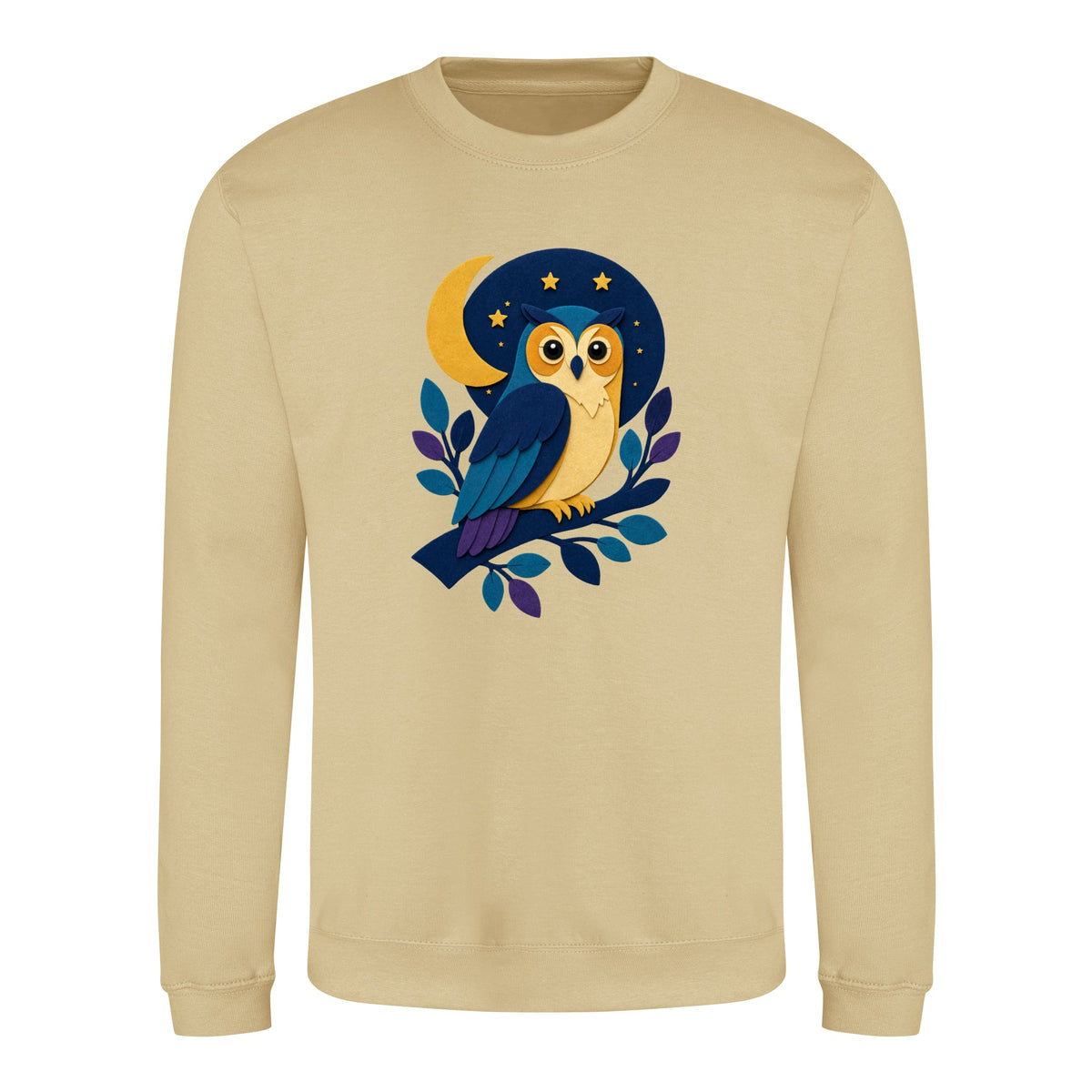 Owl in the Moonlight Adult Sweatshirt - Felt & Fauna Desert Sand colour variant image