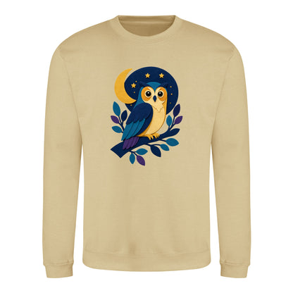 Owl in the Moonlight Adult Sweatshirt - Felt & Fauna Desert Sand colour variant image