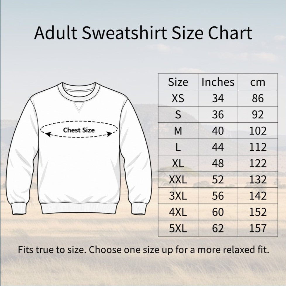 Owl in the Moonlight Adult Sweatshirt - Felt & Fauna semantic size guide