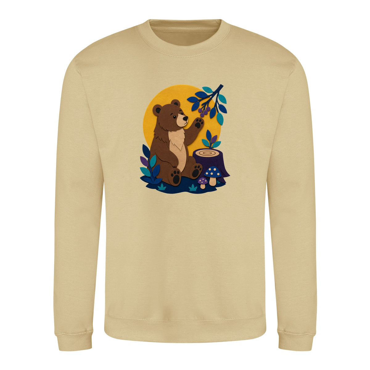 Bear's Woodland Wave Adult Sweatshirt - Felt & Fauna Desert Sand colour variant image
