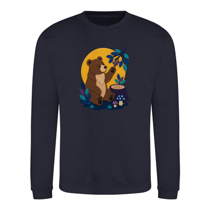 Bear's Woodland Wave Adult Sweatshirt - Felt & Fauna French Navy colour variant image