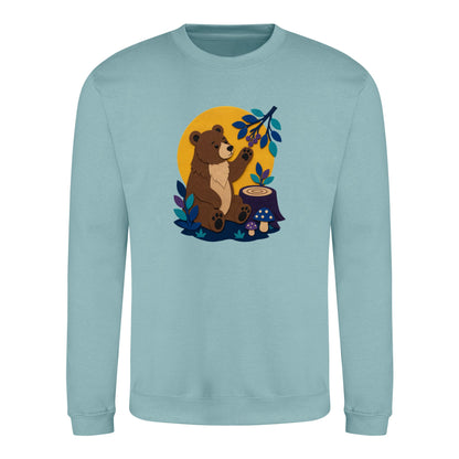 Bear's Woodland Wave Adult Sweatshirt - Felt & Fauna Seafoam colour variant image
