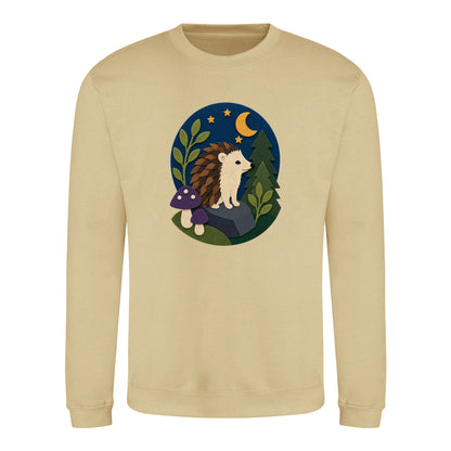 Hedgehog Under the Stars Adult Sweatshirt - Felt & Fauna Desert Sand colour variant image